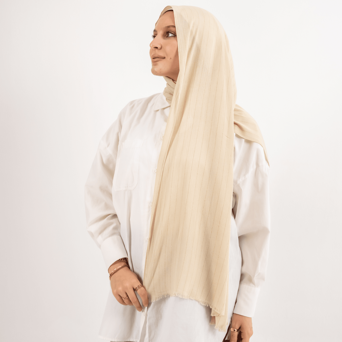 Viscose Golden Stripes Scarf