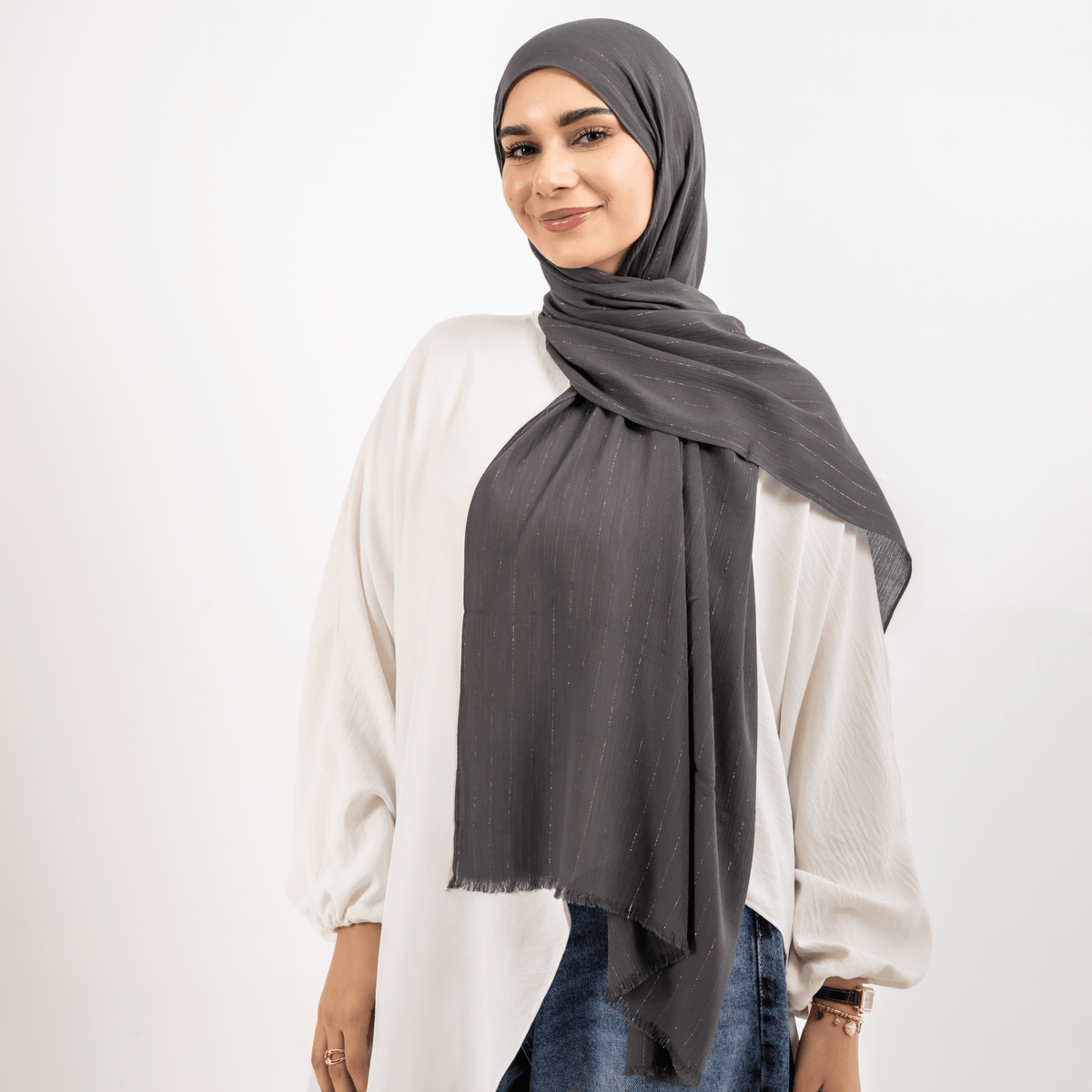 Viscose Golden Stripes Scarf