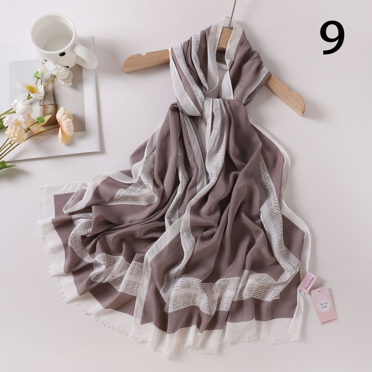 Viscose Language Print Scarf
