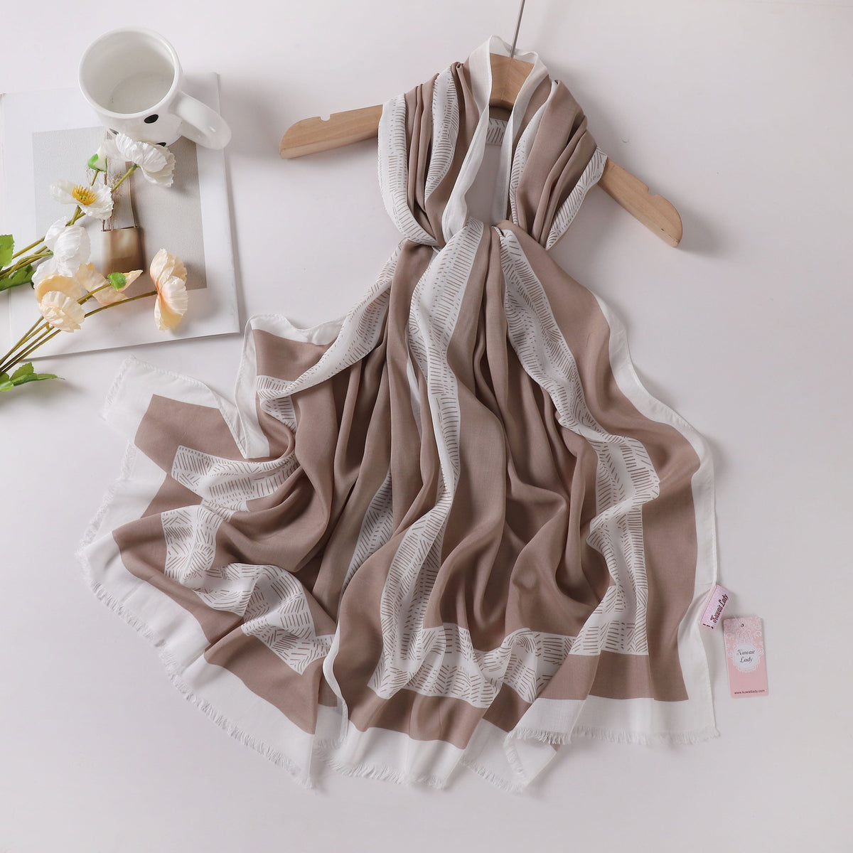 Viscose Language Print Scarf