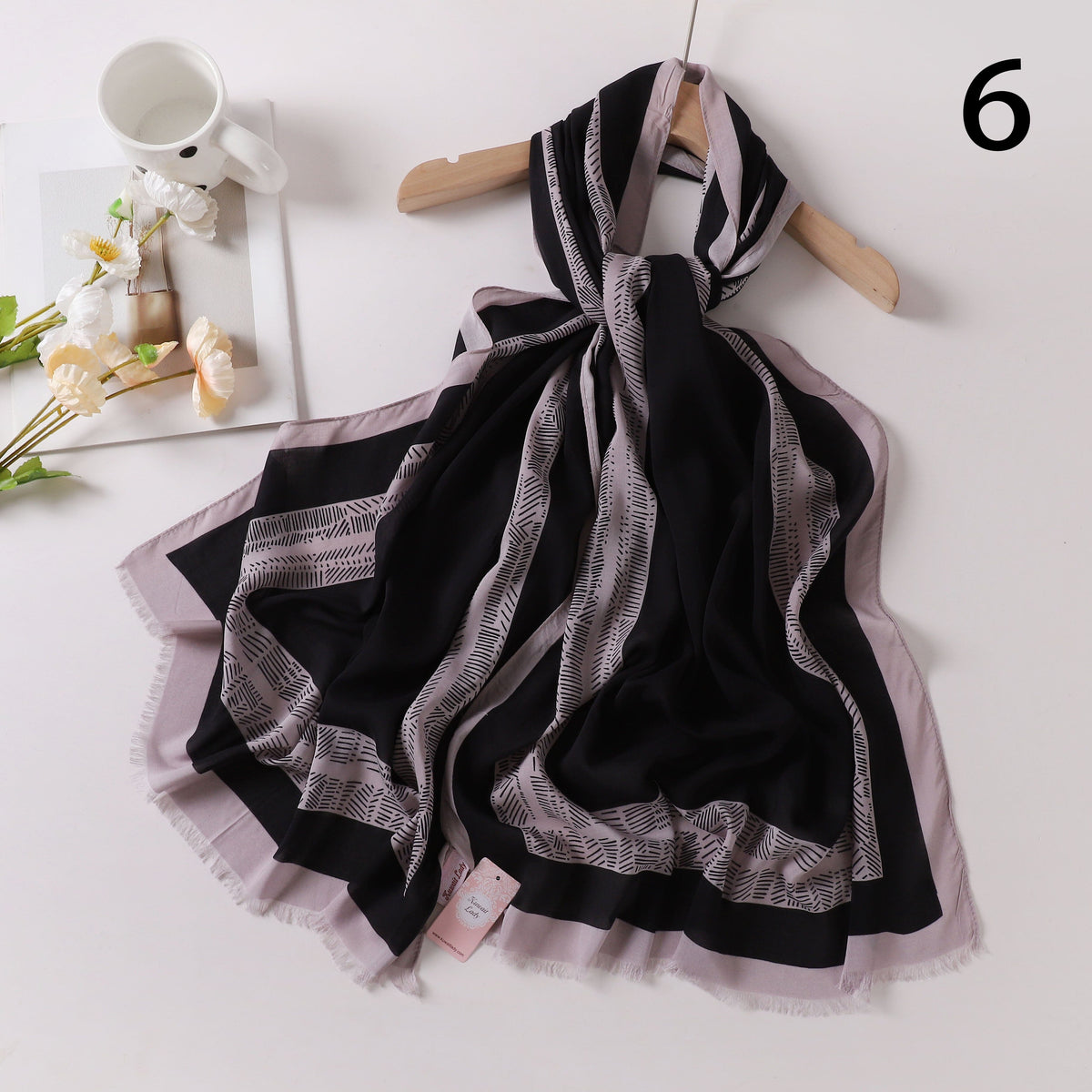 Viscose Language Print Scarf