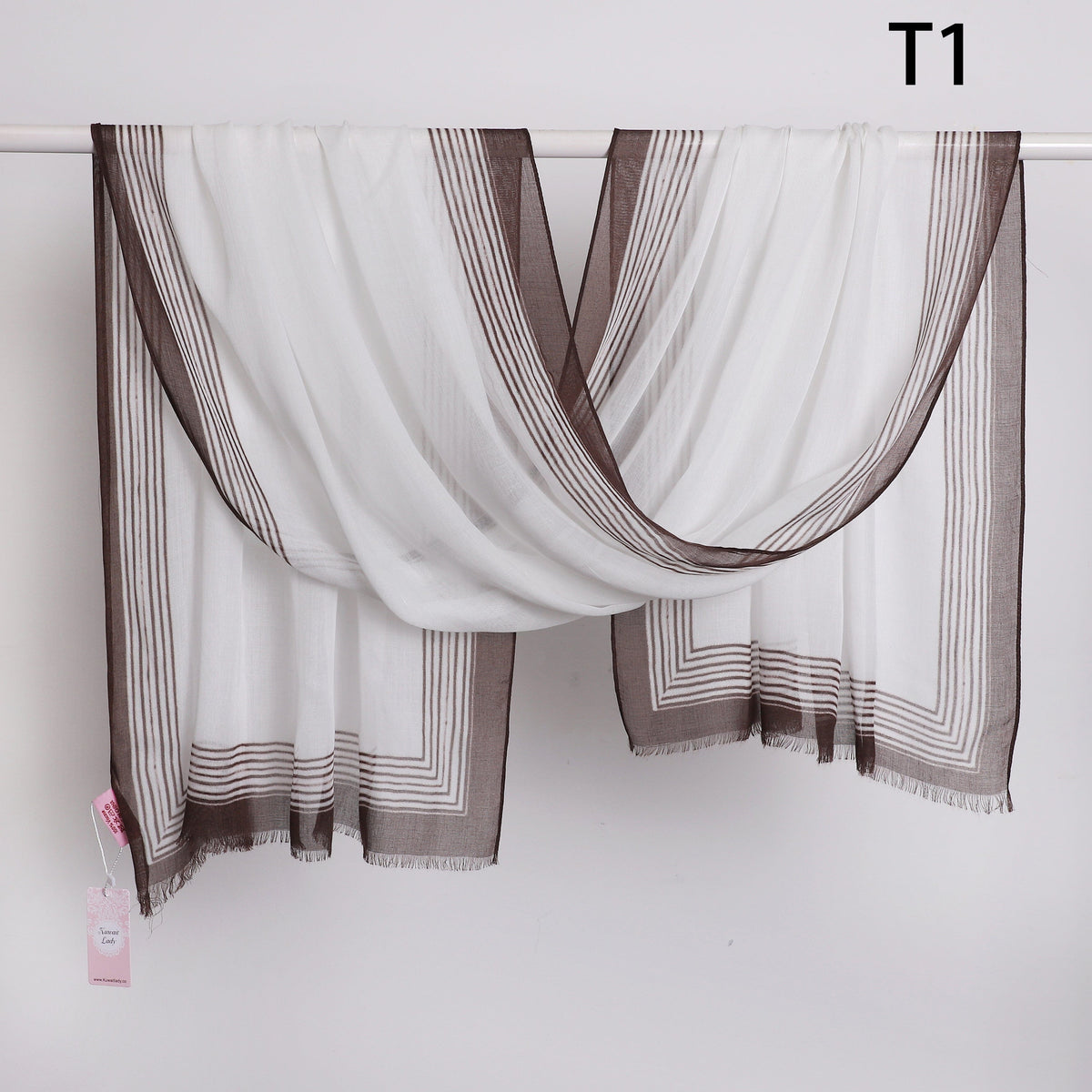 Wide Border Linen Scarf