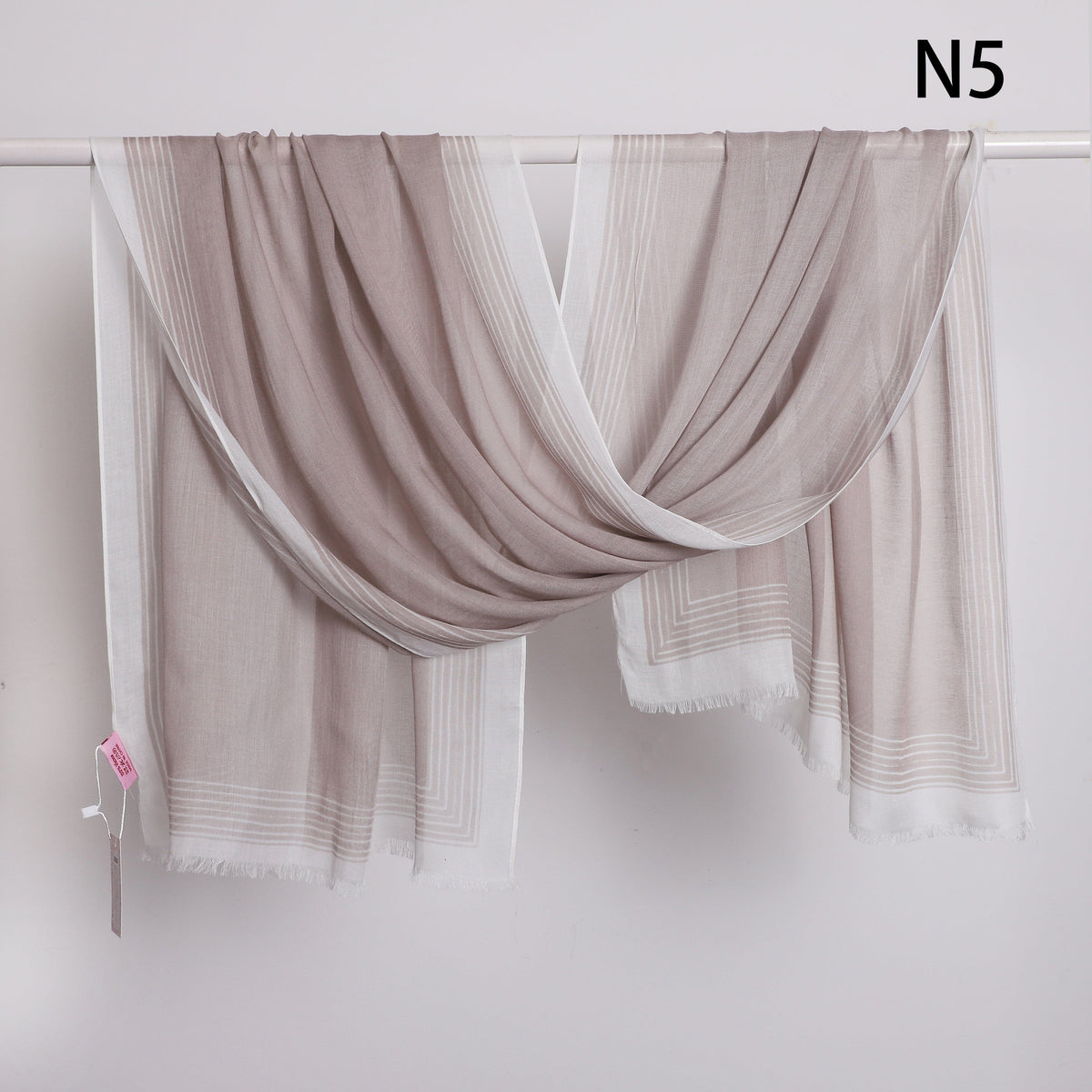 Wide Border Linen Scarf